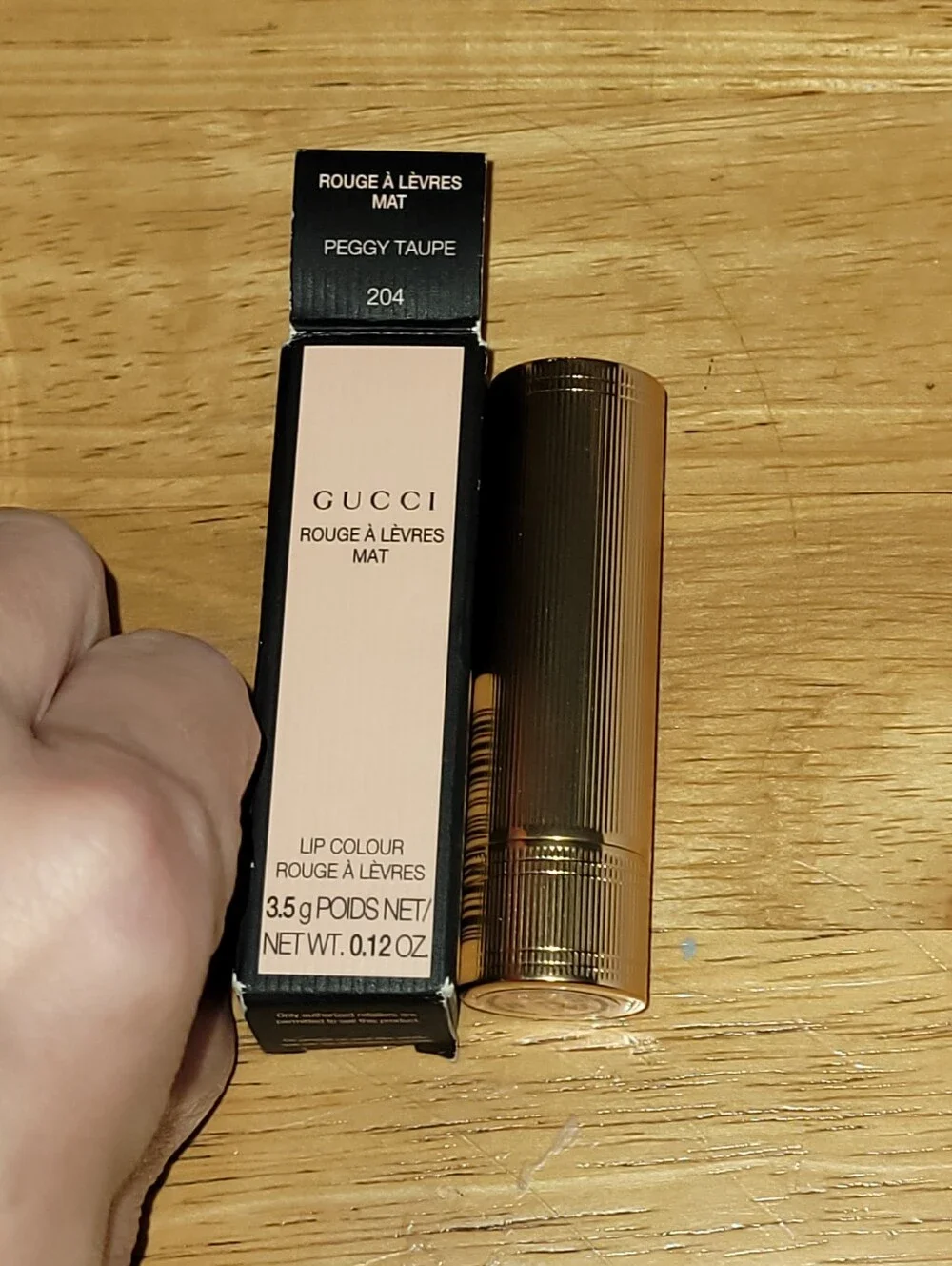 Gucci Matte Lipstick in Peggy Taupe (Gold Case)